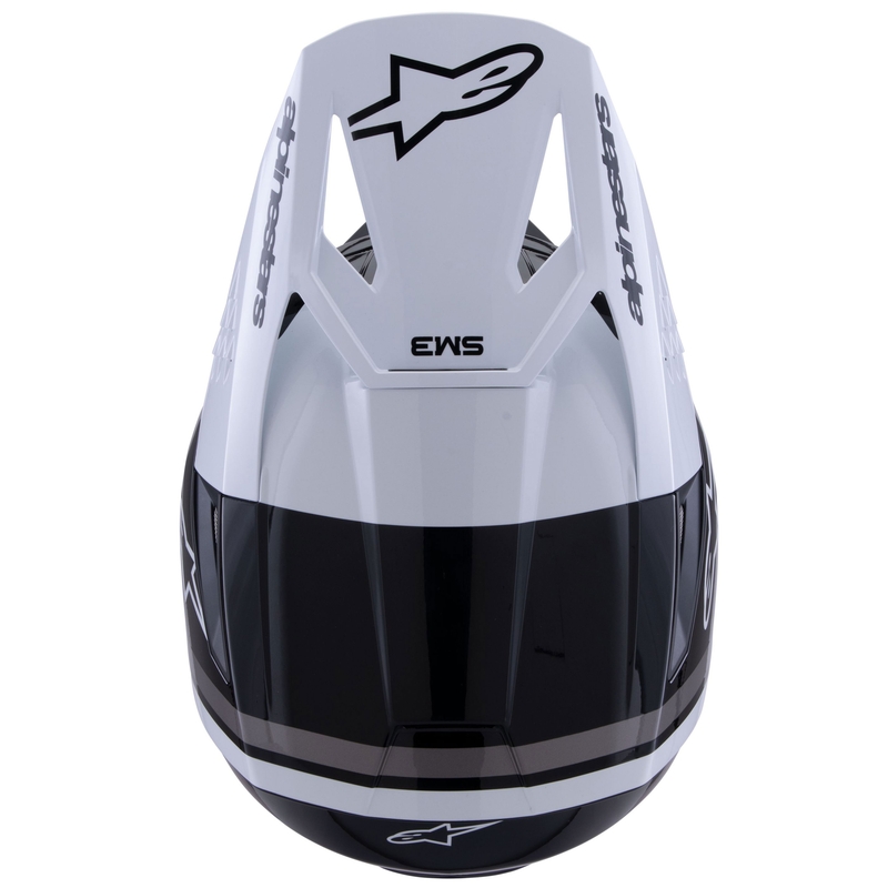 Casco da motocross Alpinestars S-M3 Radium nero-bianco-grigio