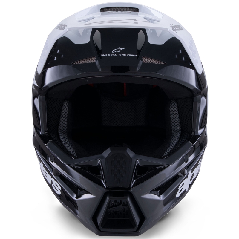 Casco da motocross Alpinestars S-M3 Radium nero-bianco-grigio