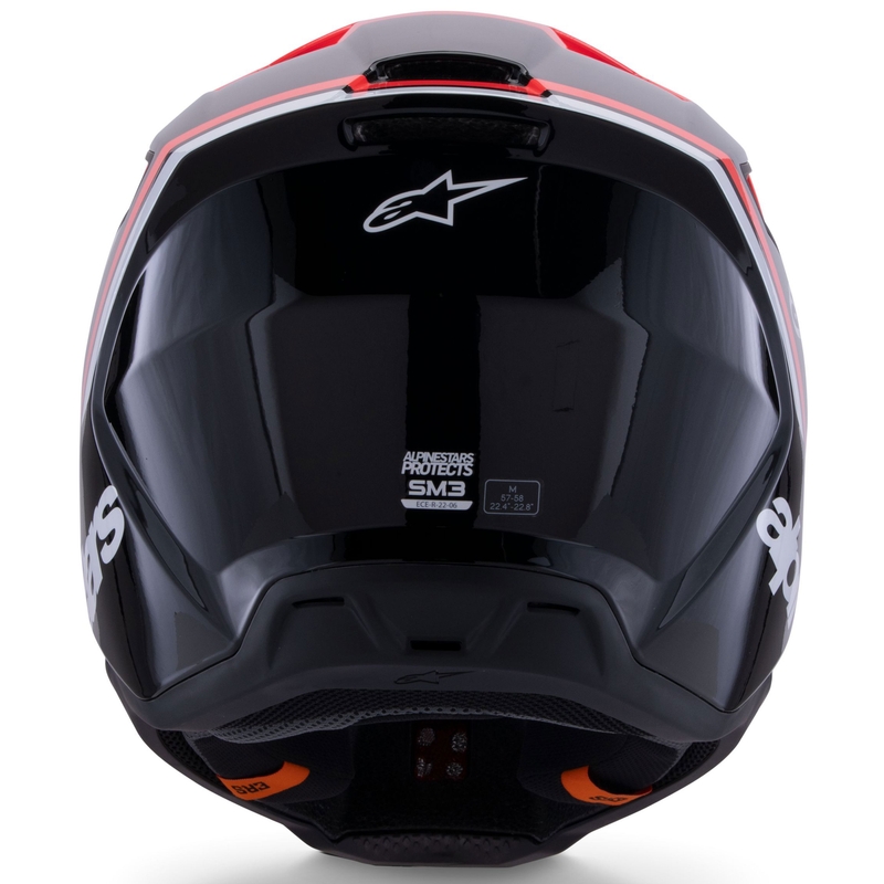 Casco da motocross Alpinestars S-M3 Radium nero-rosso fluo-bianco