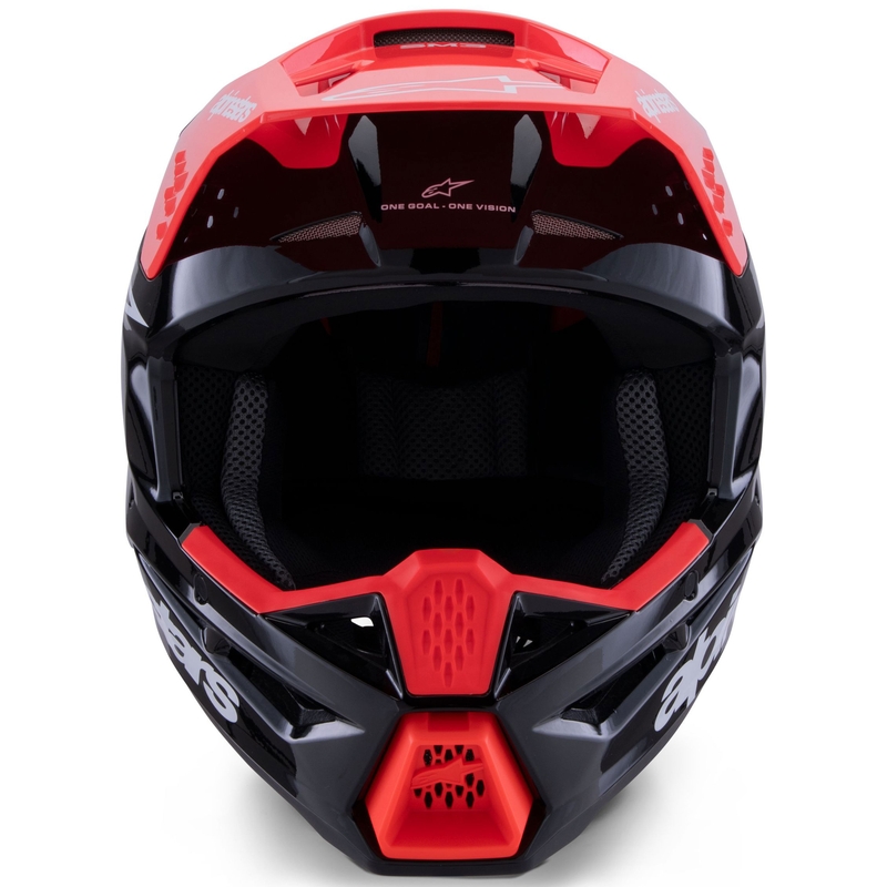 Casco da motocross Alpinestars S-M3 Radium nero-rosso fluo-bianco