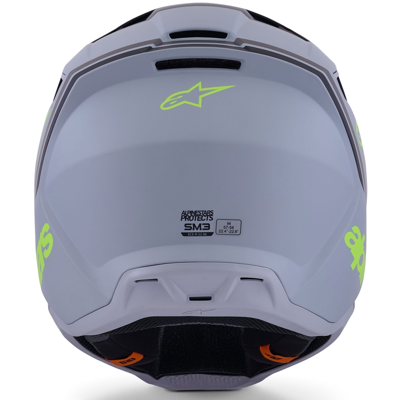 Casco da motocross Alpinestars S-M3 Radium grigio opaco-giallo fluo-nero