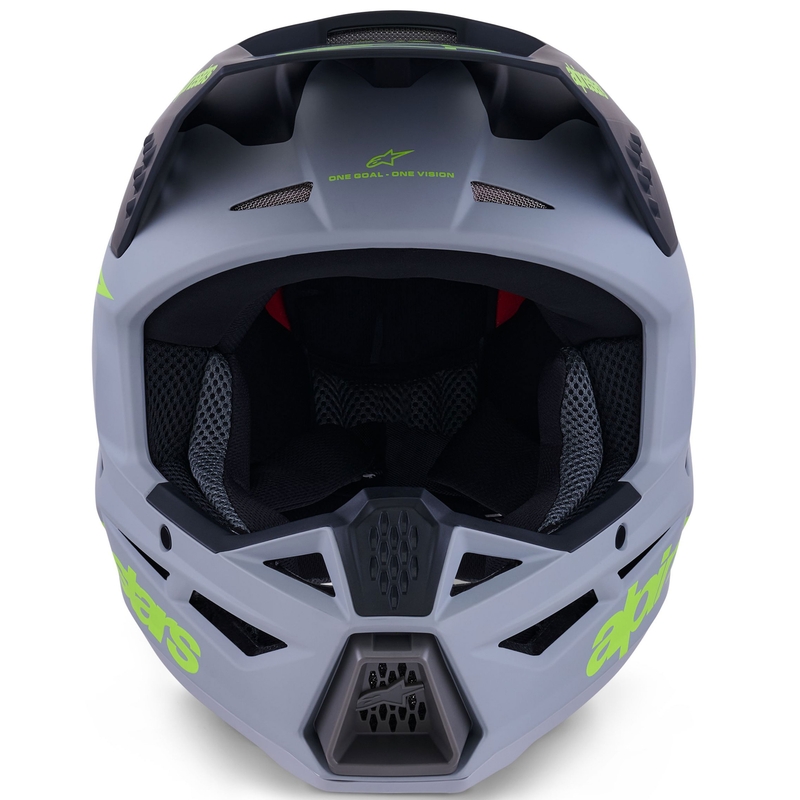 Casco da motocross Alpinestars S-M3 Radium grigio opaco-giallo fluo-nero