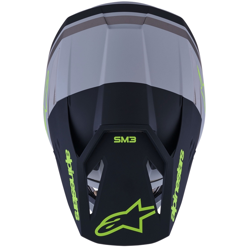 Casco da motocross Alpinestars S-M3 Radium grigio opaco-giallo fluo-nero