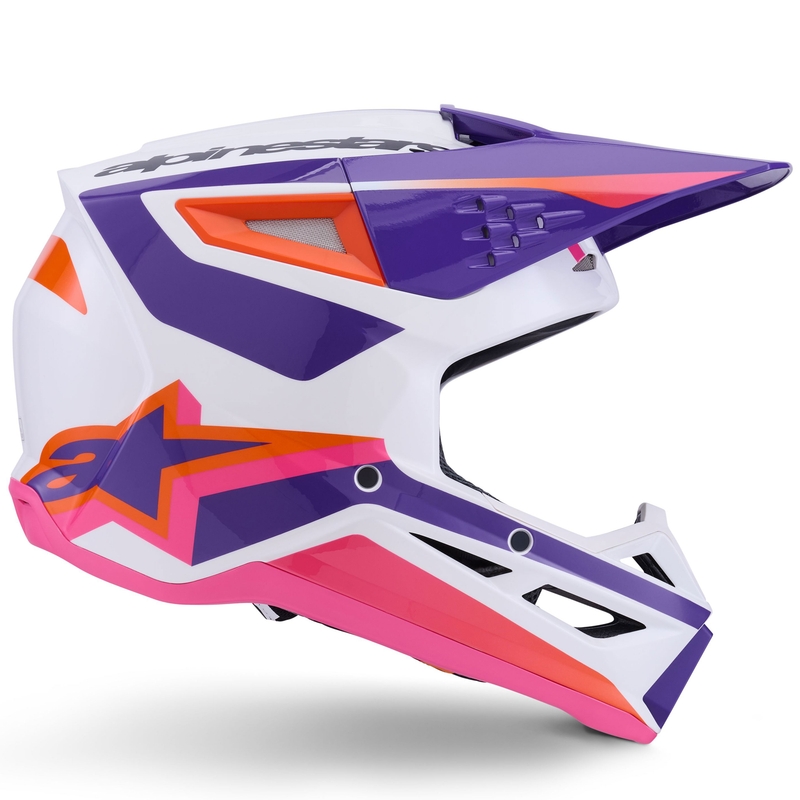 Casco da motocross Alpinestars S-M3 Heat bianco-viola-rosa
