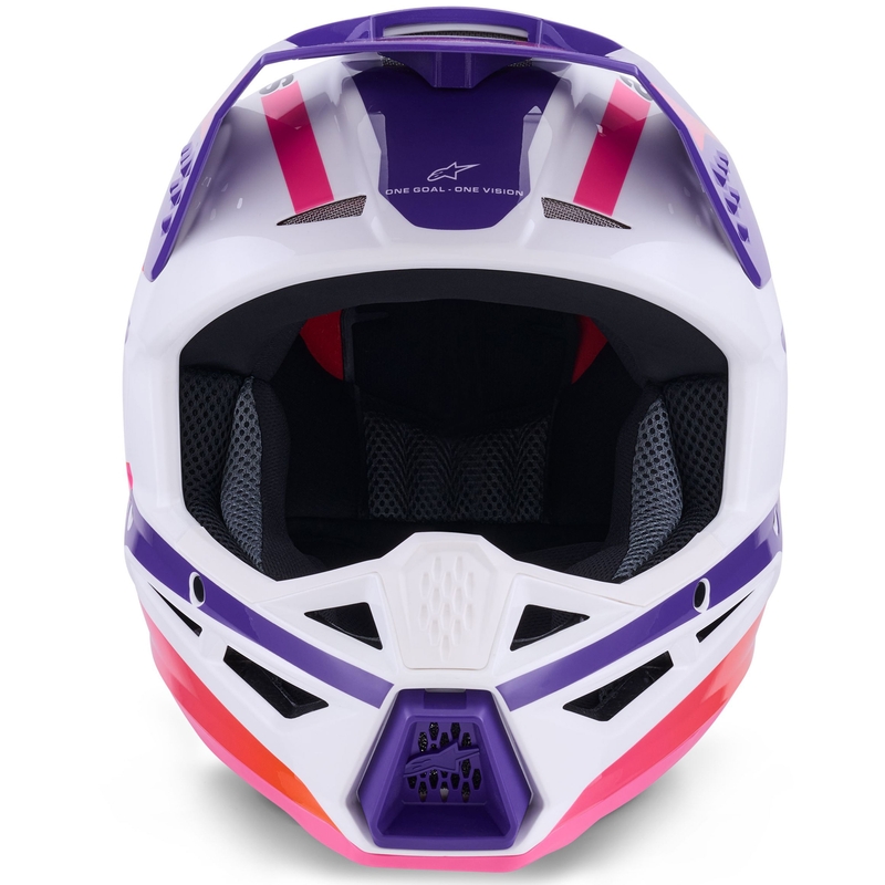 Casco da motocross Alpinestars S-M3 Heat bianco-viola-rosa