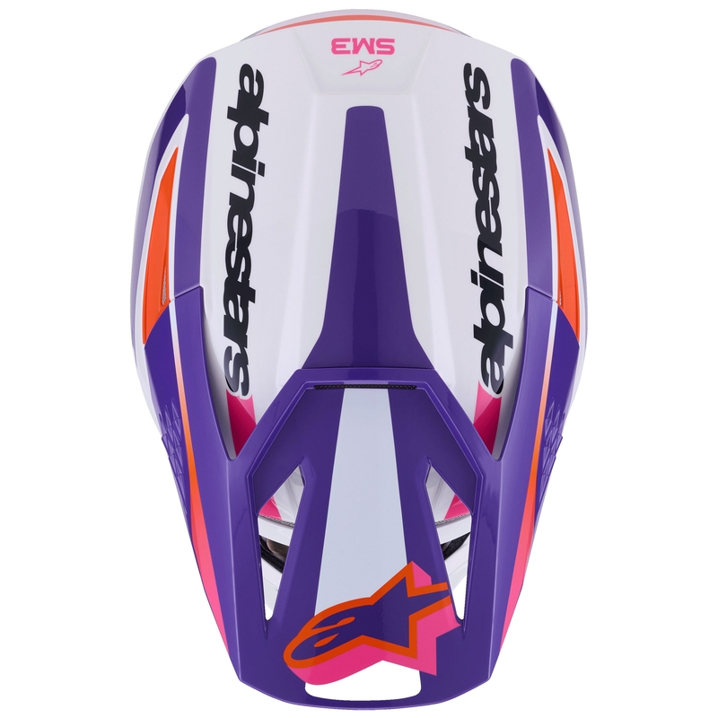 Casco da motocross Alpinestars S-M3 Heat bianco-viola-rosa