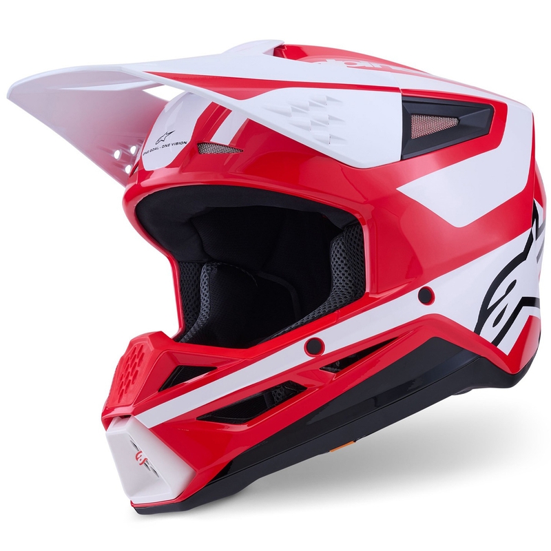 Casco da motocross Alpinestars S-M3 Heat rosso-bianco-nero