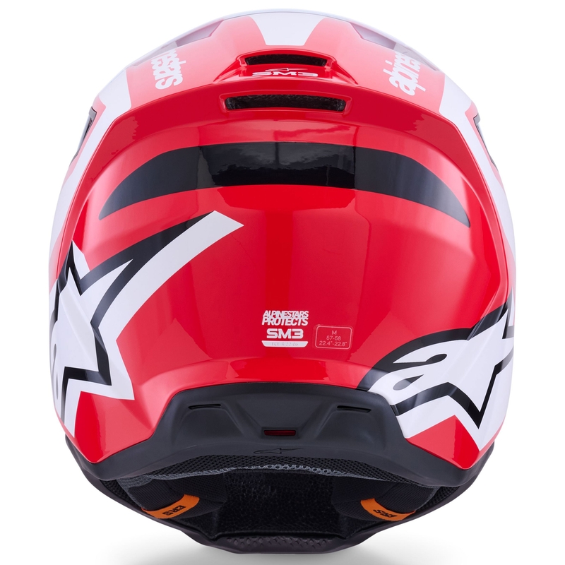 Casco da motocross Alpinestars S-M3 Heat rosso-bianco-nero