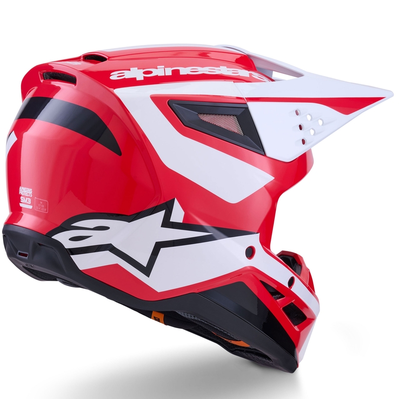 Casco da motocross Alpinestars S-M3 Heat rosso-bianco-nero