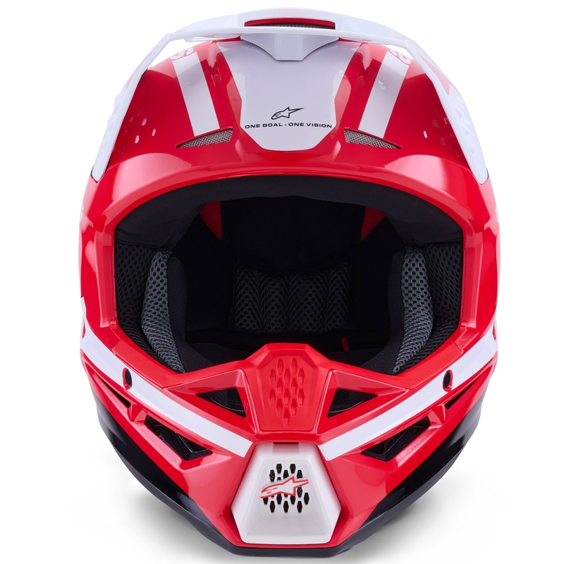 Casco da motocross Alpinestars S-M3 Heat rosso-bianco-nero