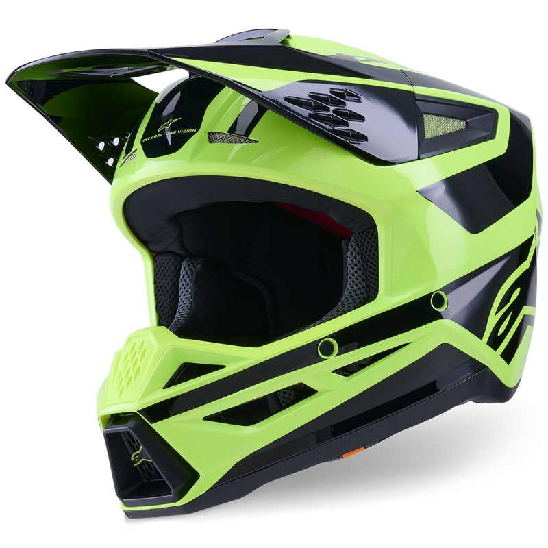 Casco da motocross Alpinestars S-M3 Heat giallo fluo-nero