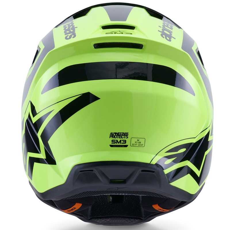 Casco da motocross Alpinestars S-M3 Heat giallo fluo-nero