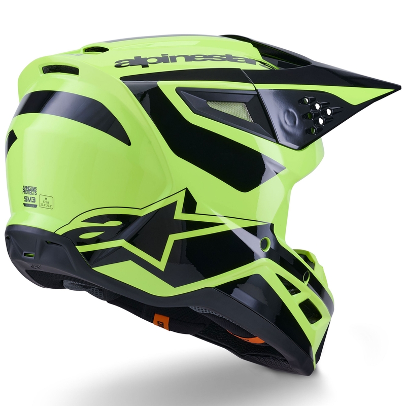 Casco da motocross Alpinestars S-M3 Heat giallo fluo-nero