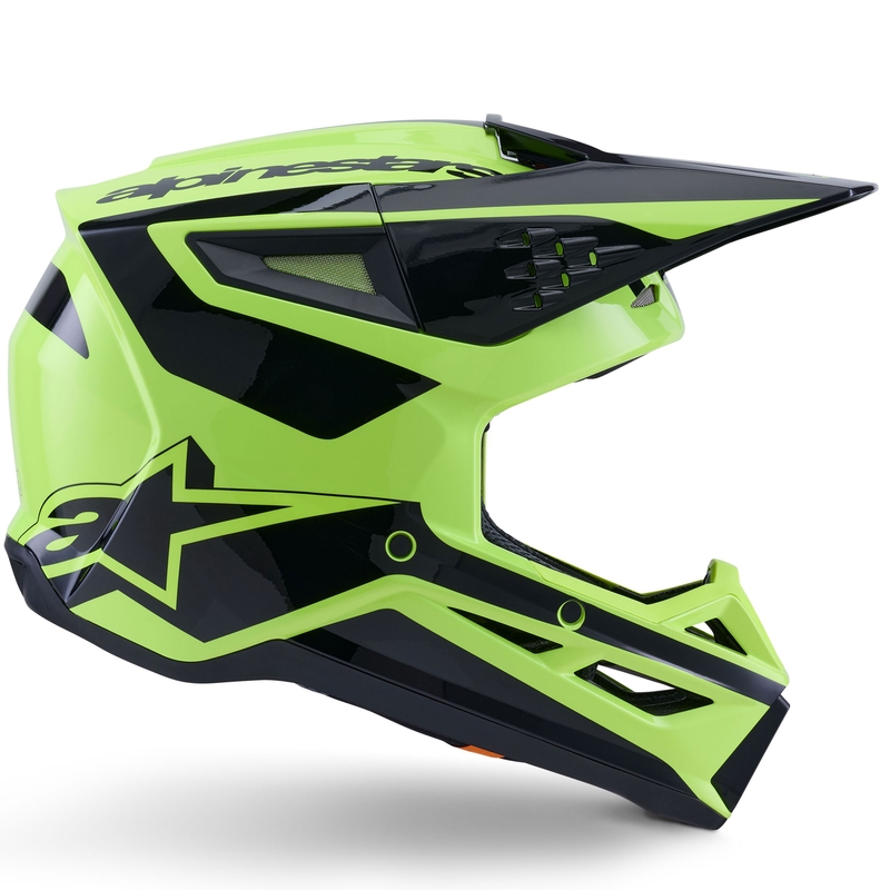 Casco da motocross Alpinestars S-M3 Heat giallo fluo-nero