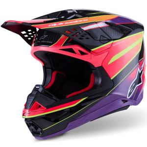 Casco da motocross Alpinestars Supertech S-M10 Era Rosa-Viola-Giallo Fluo