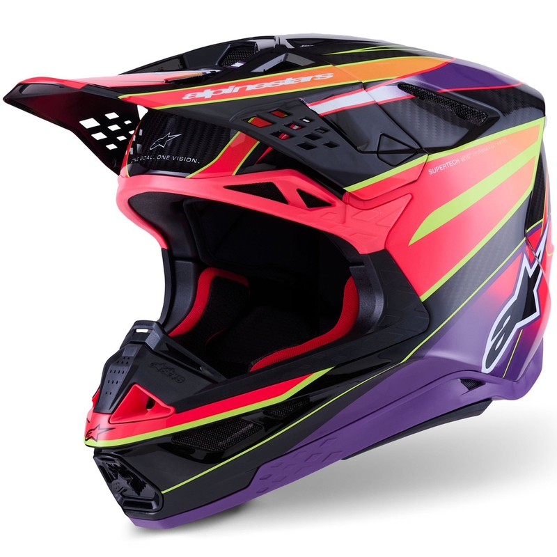 Casco da motocross Alpinestars Supertech S-M10 Era Rosa-Viola-Giallo Fluo