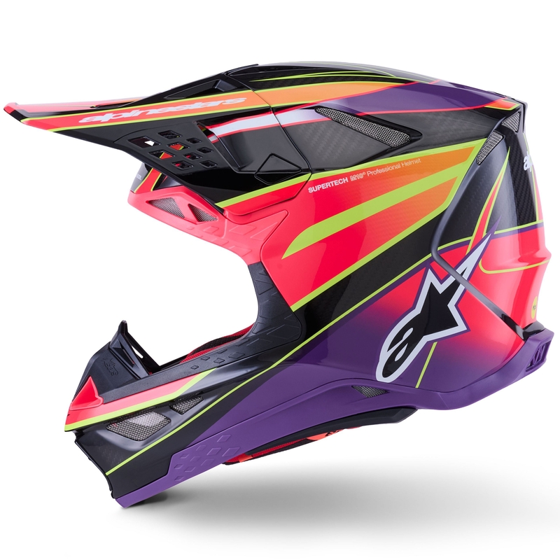 Casco da motocross Alpinestars Supertech S-M10 Era Rosa-Viola-Giallo Fluo