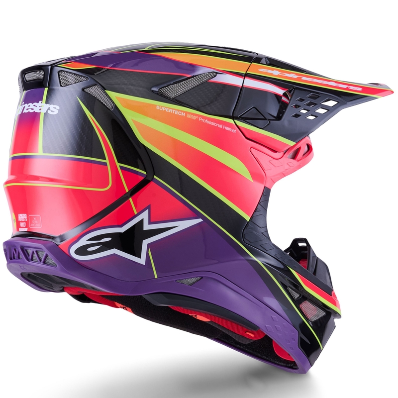 Casco da motocross Alpinestars Supertech S-M10 Era Rosa-Viola-Giallo Fluo