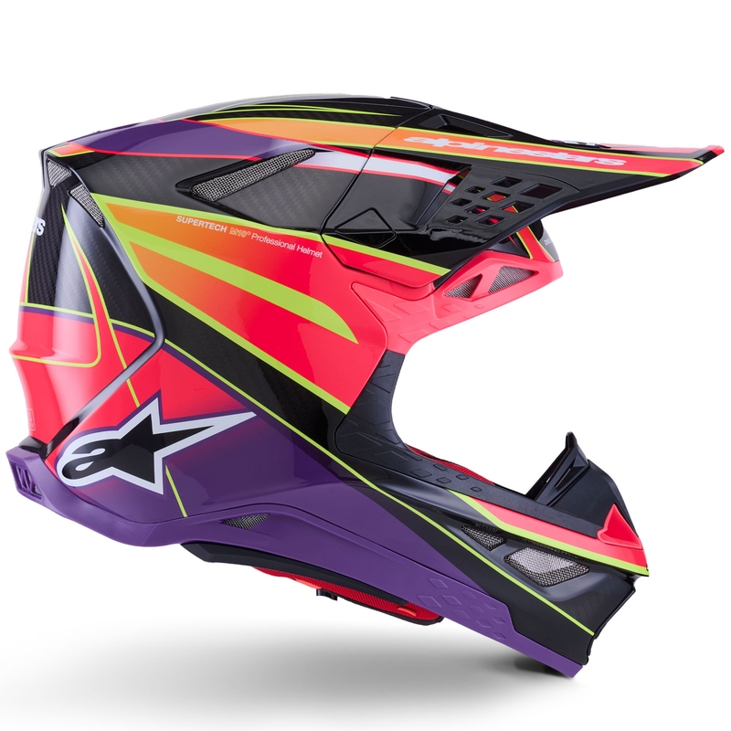 Casco da motocross Alpinestars Supertech S-M10 Era Rosa-Viola-Giallo Fluo