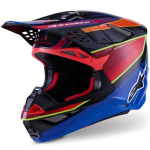 Casco da motocross Alpinestars Supertech S-M10 Era blu-rosso-giallo fluo