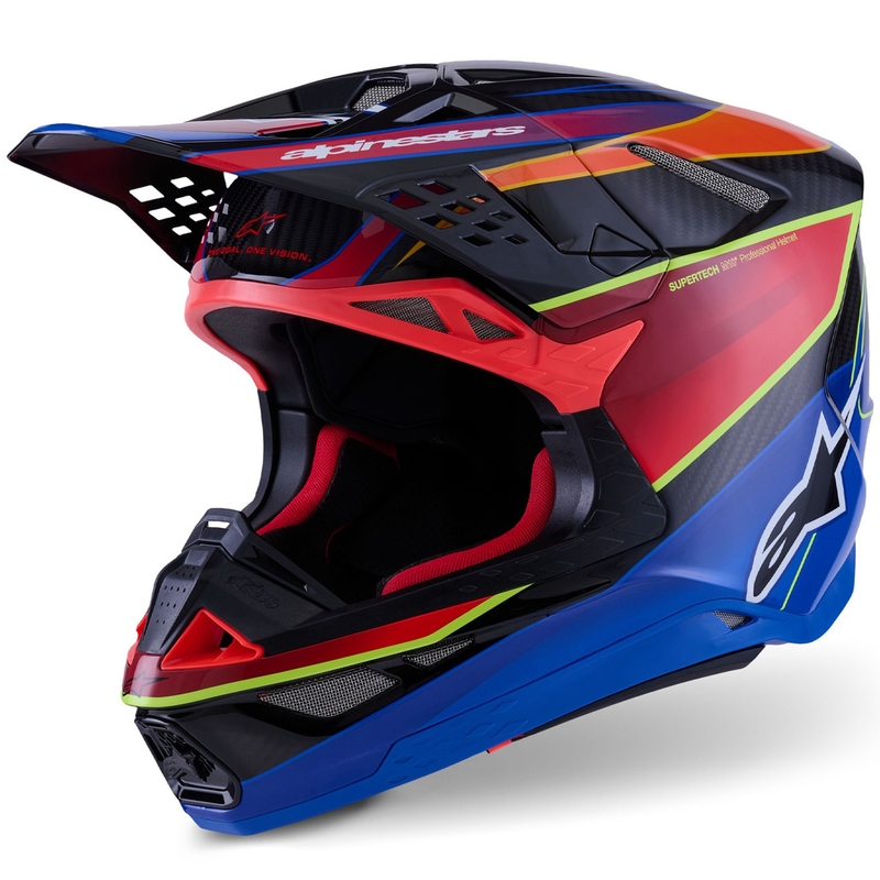 Casco da motocross Alpinestars Supertech S-M10 Era blu-rosso-giallo fluo