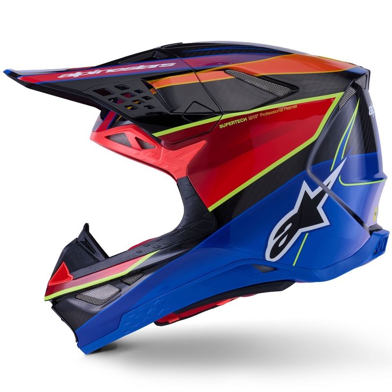 Casco da motocross Alpinestars Supertech S-M10 Era blu-rosso-giallo fluo