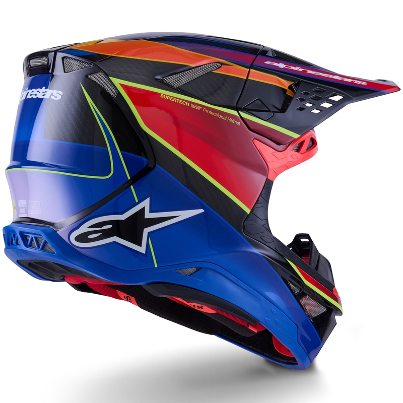 Casco da motocross Alpinestars Supertech S-M10 Era blu-rosso-giallo fluo