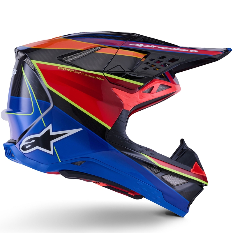 Casco da motocross Alpinestars Supertech S-M10 Era blu-rosso-giallo fluo