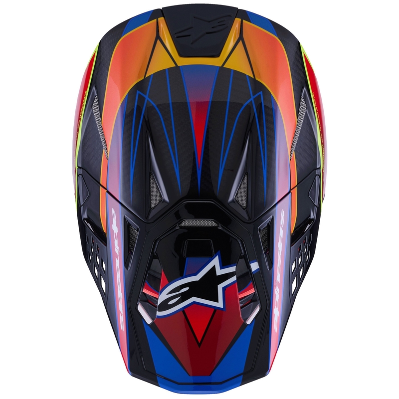 Casco da motocross Alpinestars Supertech S-M10 Era blu-rosso-giallo fluo