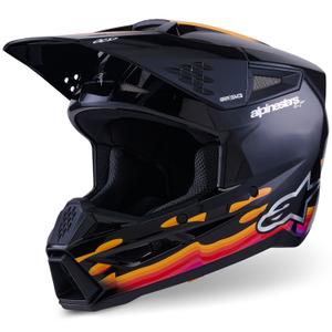 Casco da motocross Alpinestars S-M3 Force nero-giallo-rosso-bianco