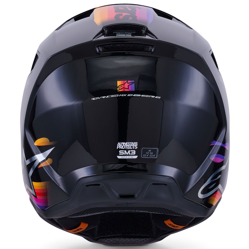 Casco da motocross Alpinestars S-M3 Force nero-giallo-rosso-bianco