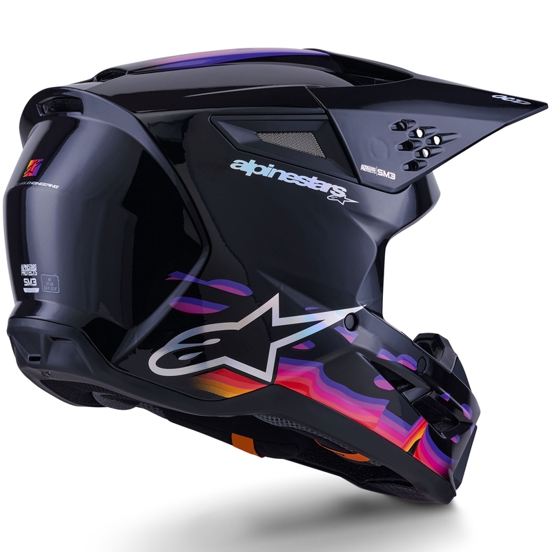 Casco da motocross Alpinestars S-M3 Force nero-giallo-rosso-bianco