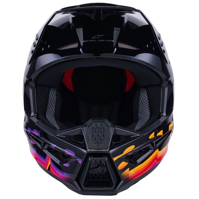 Casco da motocross Alpinestars S-M3 Force nero-giallo-rosso-bianco