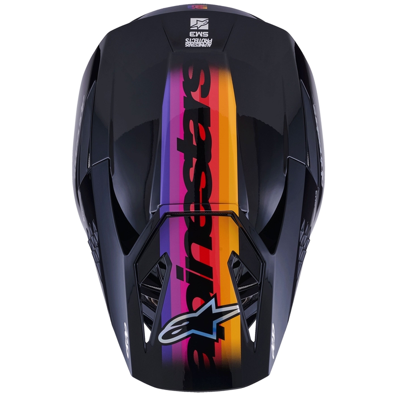 Casco da motocross Alpinestars S-M3 Force nero-giallo-rosso-bianco