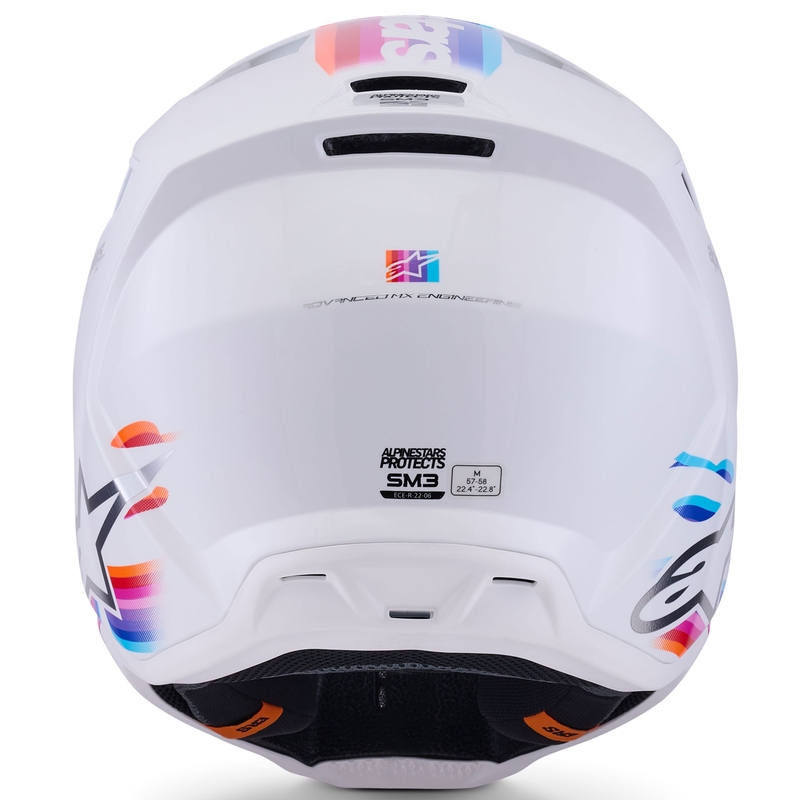 Casco da motocross Alpinestars S-M3 Force bianco-giallo-rosa-viola