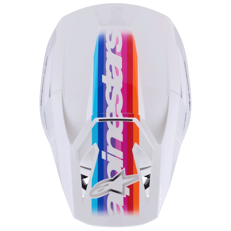 Casco da motocross Alpinestars S-M3 Force bianco-giallo-rosa-viola