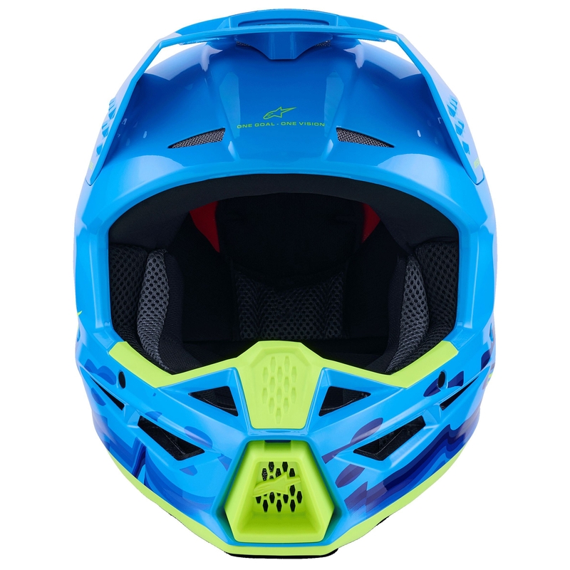 Casco da motocross Alpinestars S-M3 Force blu-giallo fluo