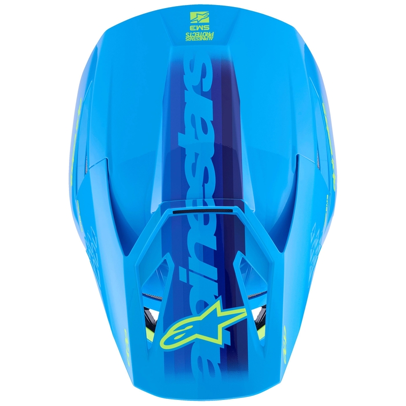 Casco da motocross Alpinestars S-M3 Force blu-giallo fluo