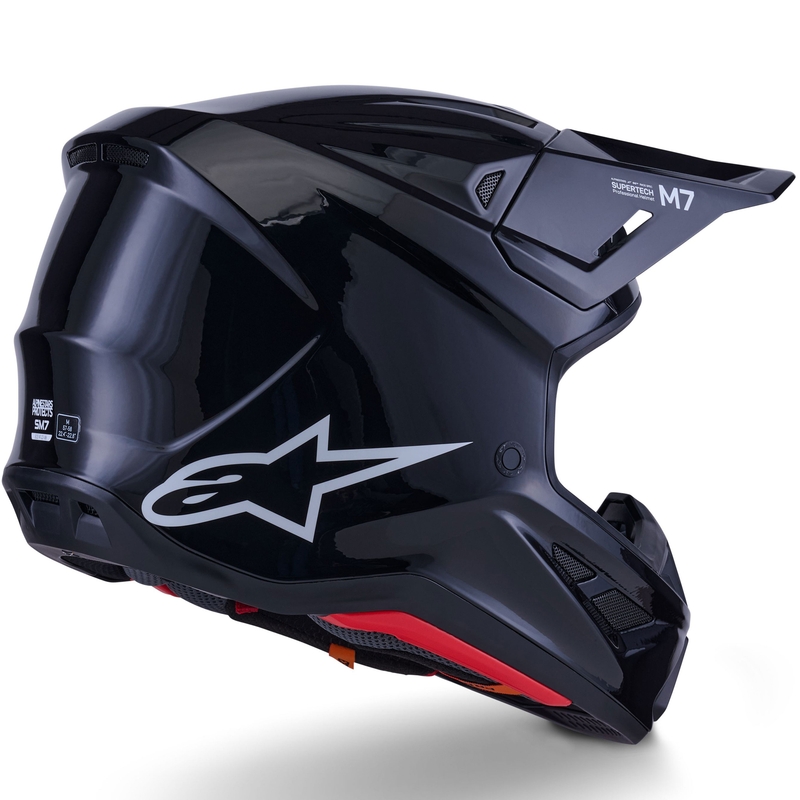 Casco da motocross Alpinestars SM7 Solid nero