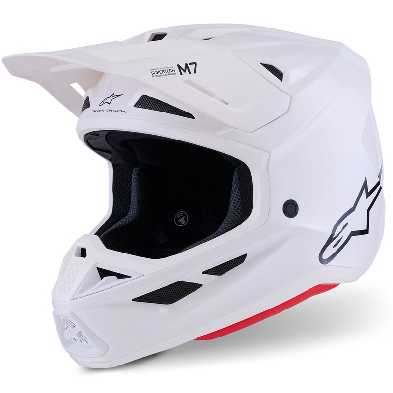 Casco da motocross Alpinestars SM7 Solid bianco