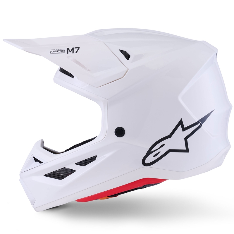 Casco da motocross Alpinestars SM7 Solid bianco
