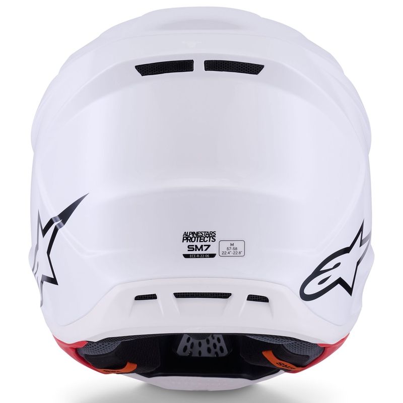 Casco da motocross Alpinestars SM7 Solid bianco