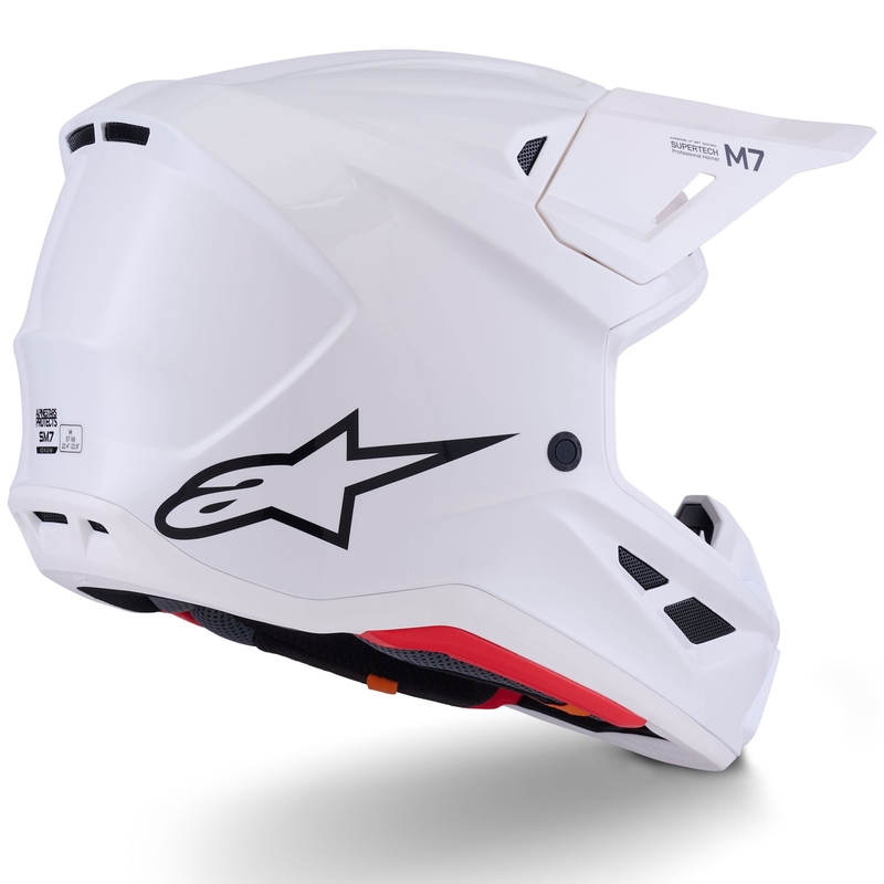 Casco da motocross Alpinestars SM7 Solid bianco