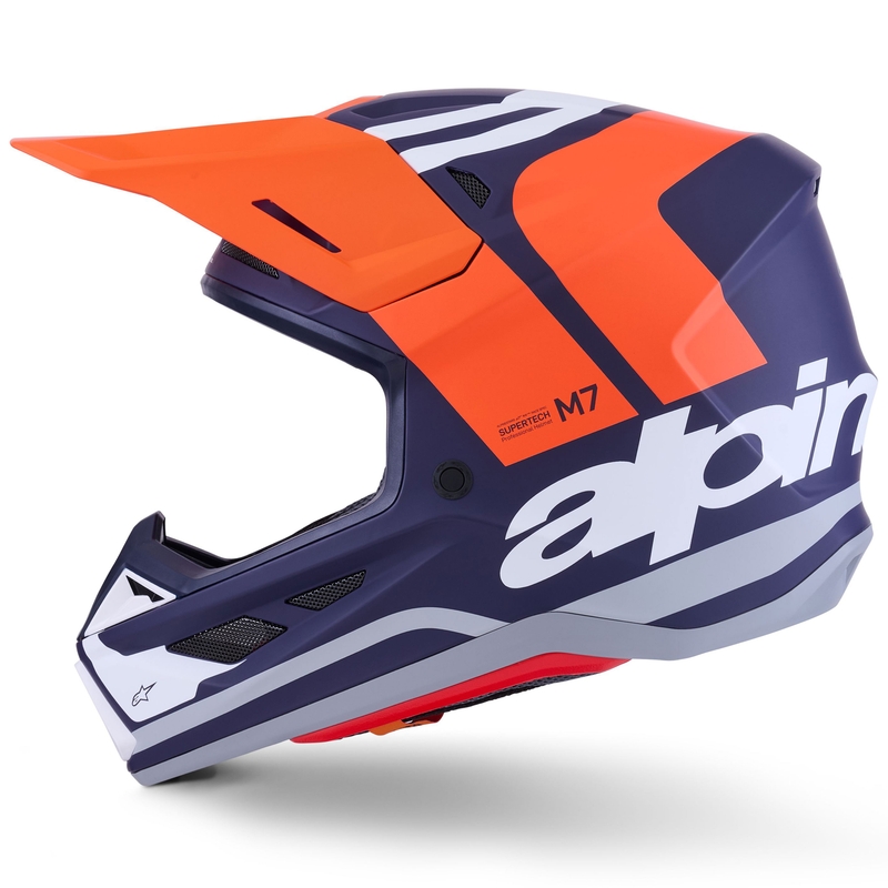 Casco da motocross Alpinestars SM7 Core arancione-blu-bianco opaco