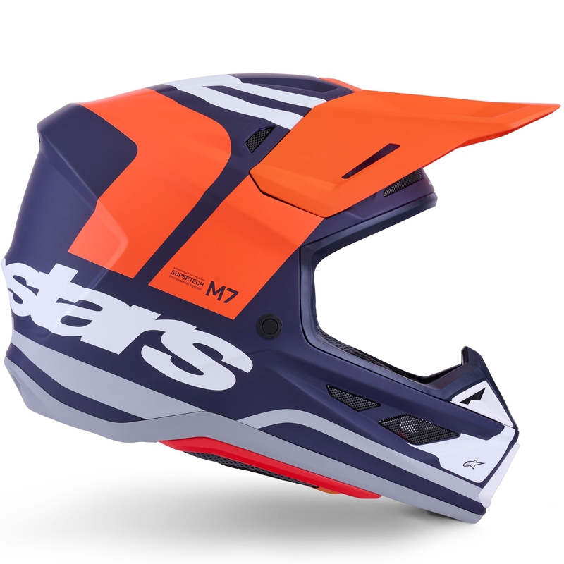 Casco da motocross Alpinestars SM7 Core arancione-blu-bianco opaco
