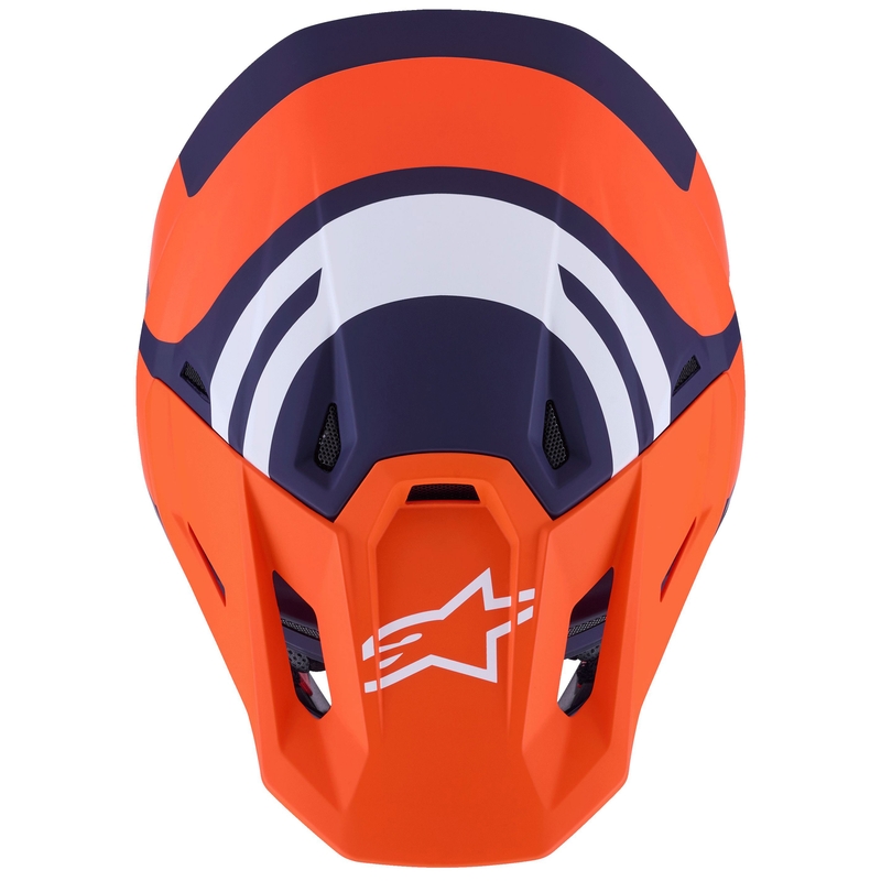 Casco da motocross Alpinestars SM7 Core arancione-blu-bianco opaco