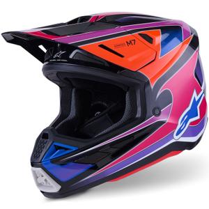 Casco da motocross Alpinestars SM7 Fuse blu-viola-rosa