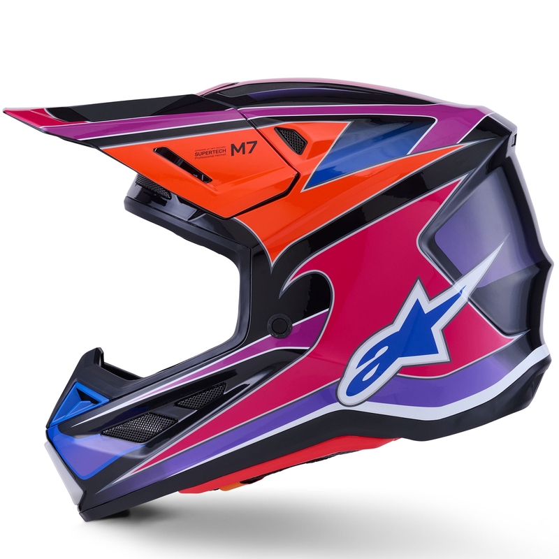 Casco da motocross Alpinestars SM7 Fuse blu-viola-rosa