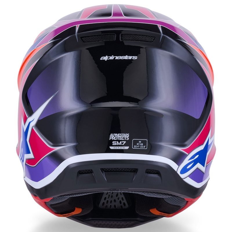 Casco da motocross Alpinestars SM7 Fuse blu-viola-rosa