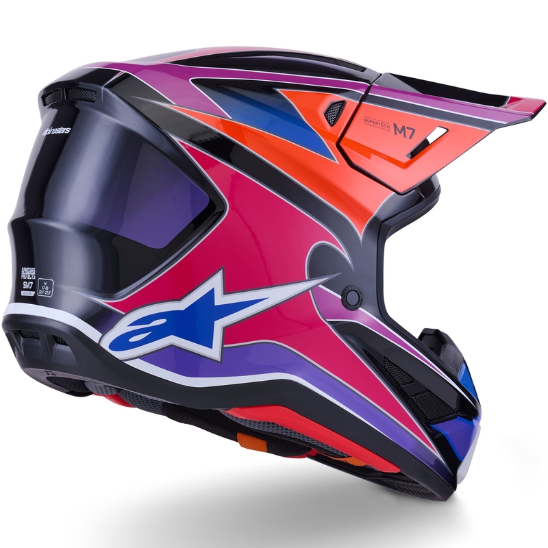 Casco da motocross Alpinestars SM7 Fuse blu-viola-rosa